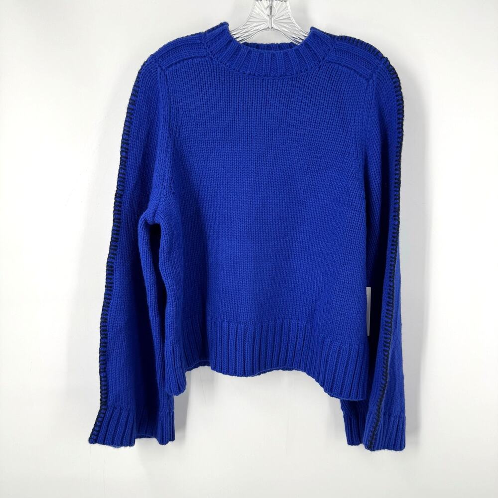 NWT Tuckernuck Hyacinth House Chunky Pullover Sweater M Blue Wool Blend Boho
